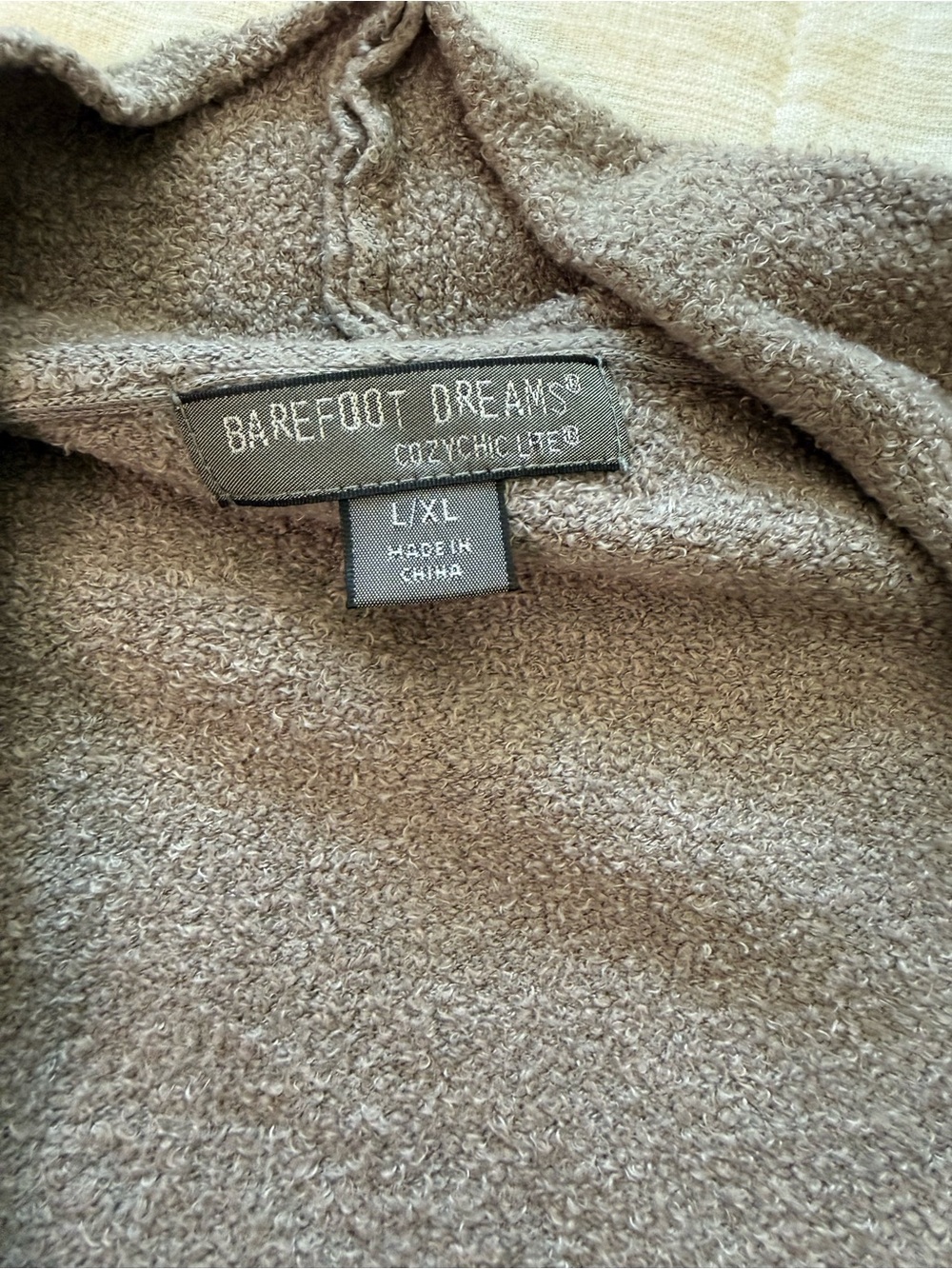 Barefoot Dreams Ombre Open-Front Women’s Cardigan Sweater - Taupe to Black - Picture 6 of 8